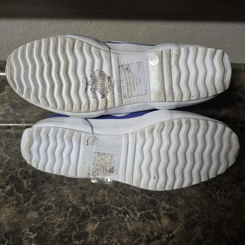 Tory Sport Chevron Stripe Suede and Nylon Sneaker Size 6 Blue/Green